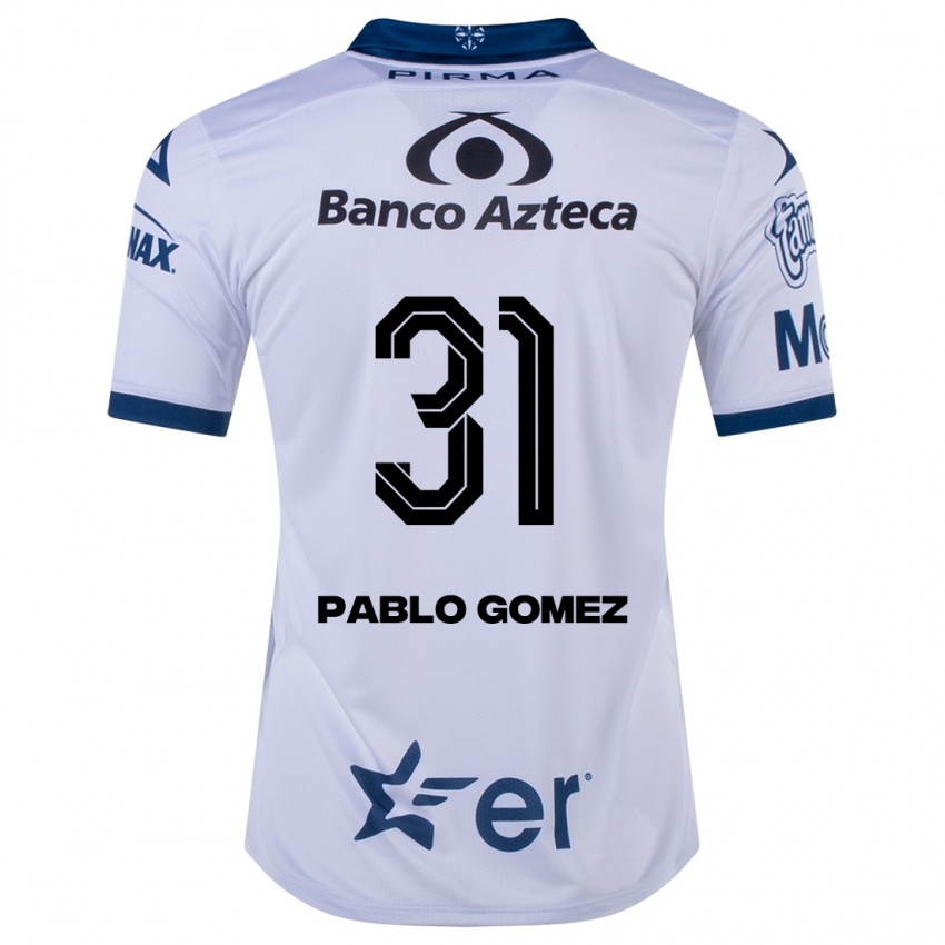 Mujer Camiseta Juan Pablo Gómez #31 Blanco 1ª Equipación 2023/24 La Camisa Chile