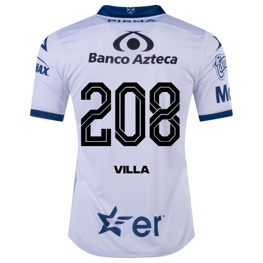 Mujer Camiseta Patrick Villa #208 Blanco 1ª Equipación 2023/24 La Camisa Chile