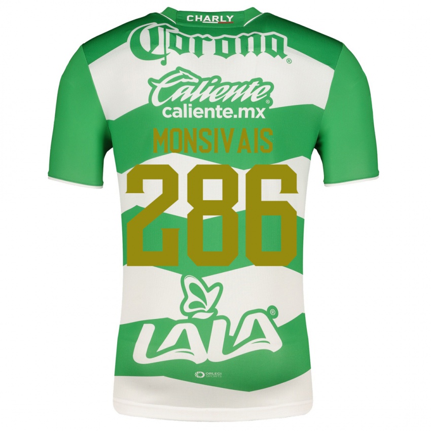 Mujer Camiseta Giovani Monsivais #286 Verde 1ª Equipación 2023/24 La Camisa Chile