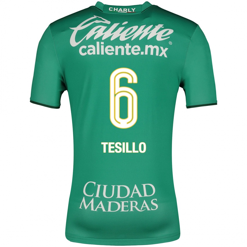 Mujer Camiseta William Tesillo #6 Verde 1ª Equipación 2023/24 La Camisa Chile