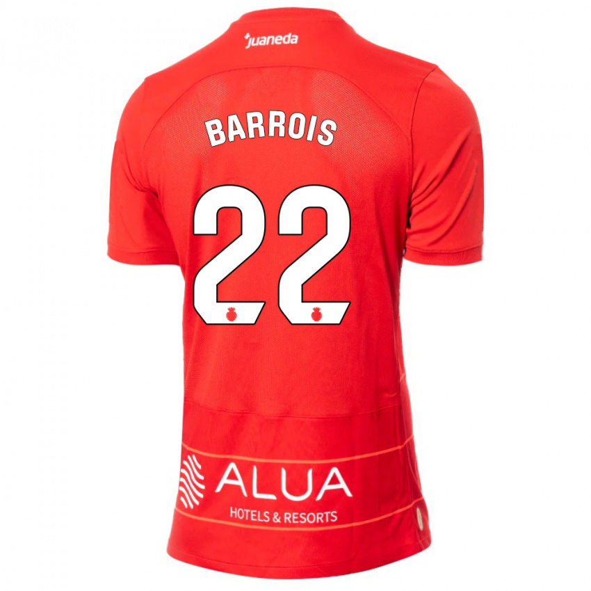 Mujer Camiseta Eliott Barrois #22 Rojo 1ª Equipación 2023/24 La Camisa Chile
