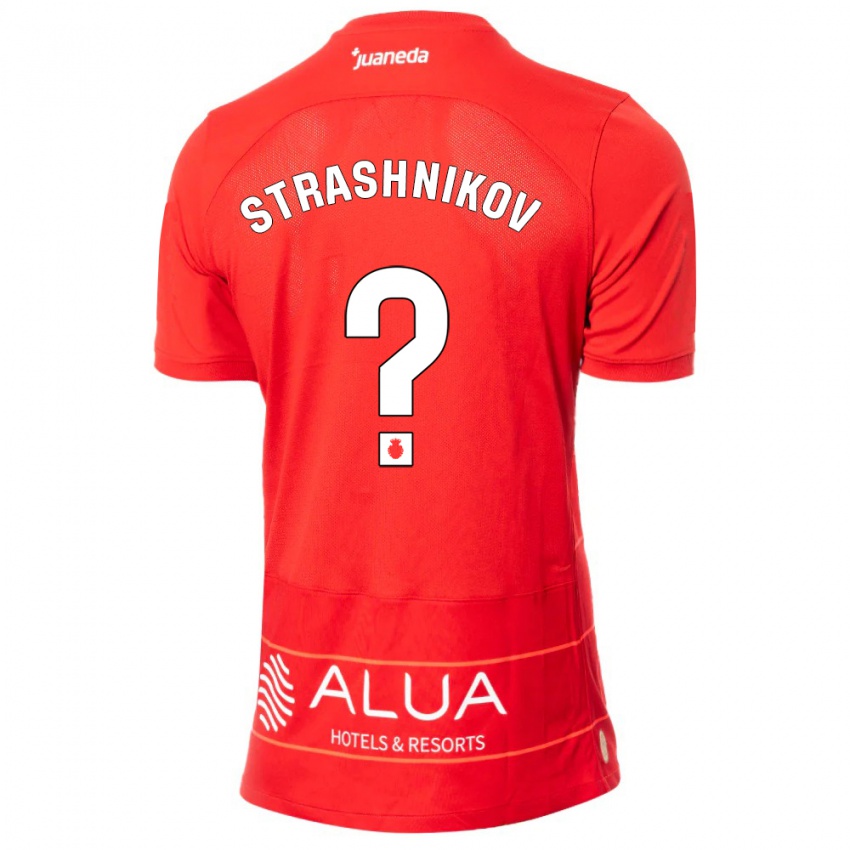 Mujer Camiseta Nikolay Strashnikov #0 Rojo 1ª Equipación 2023/24 La Camisa Chile