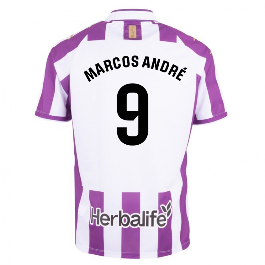 Mujer Camiseta Marcos Andre #9 Morado 1ª Equipación 2023/24 La Camisa Chile