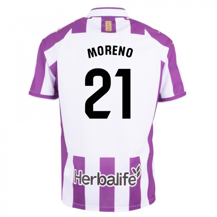 Mujer Camiseta Xavi Moreno #21 Morado 1ª Equipación 2023/24 La Camisa Chile