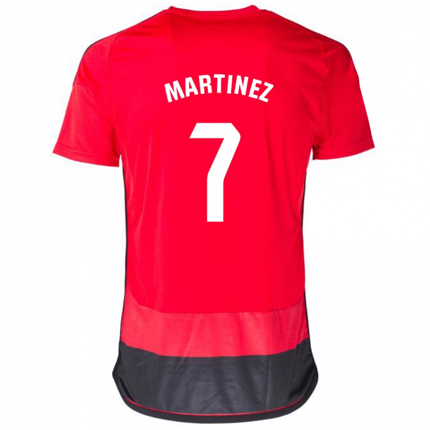 Mujer Camiseta Gabri Martínez #7 Negro Rojo 1ª Equipación 2023/24 La Camisa Chile