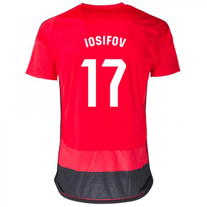 Mujer Camiseta Nikita Iosifov #17 Negro Rojo 1ª Equipación 2023/24 La Camisa Chile