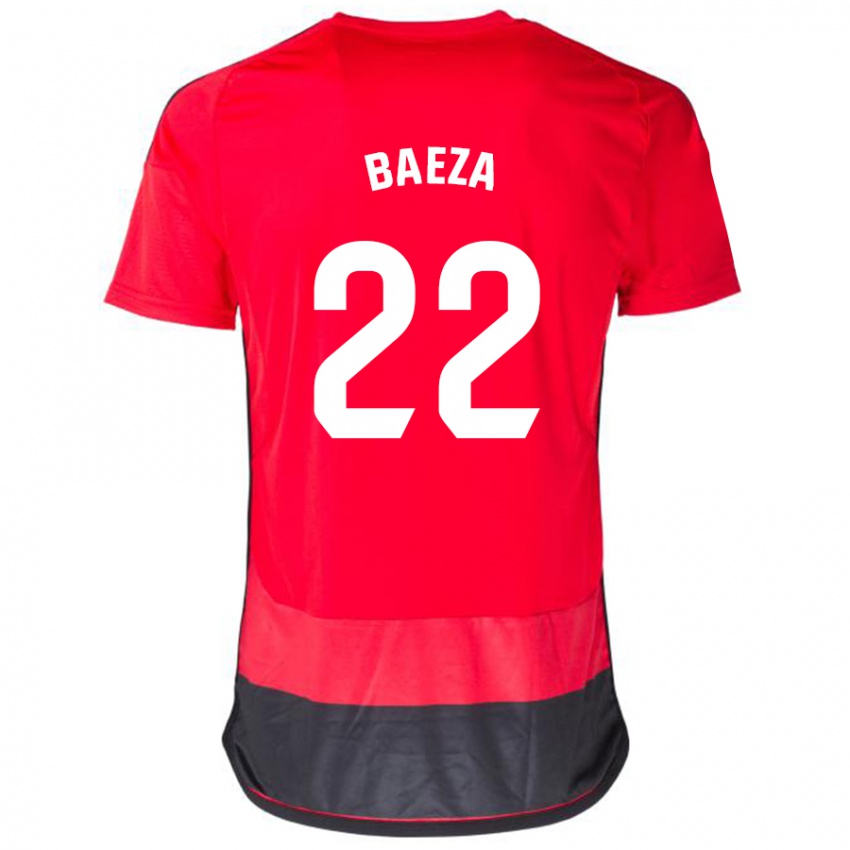 Mujer Camiseta Miguel Baeza #22 Negro Rojo 1ª Equipación 2023/24 La Camisa Chile