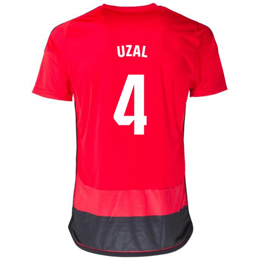 Mujer Camiseta Yeray Uzal #4 Negro Rojo 1ª Equipación 2023/24 La Camisa Chile