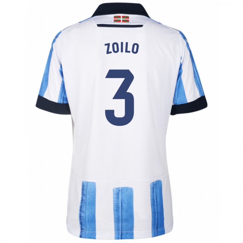 Mujer Camiseta Ander Zoilo #3 Azul Blanco 1ª Equipación 2023/24 La Camisa Chile
