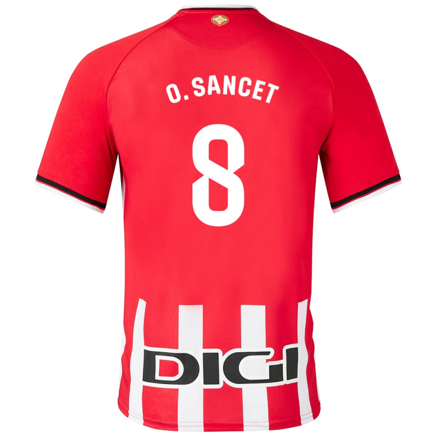 Mujer Camiseta Oihan Sancet #8 Rojo 1ª Equipación 2023/24 La Camisa Chile