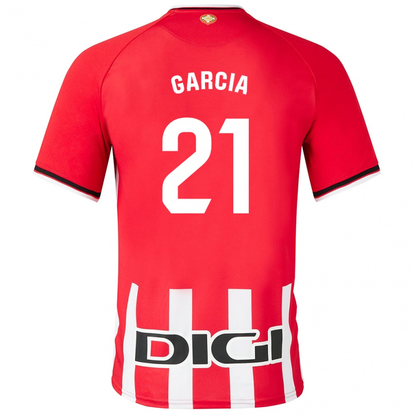 Mujer Camiseta Beñat García #21 Rojo 1ª Equipación 2023/24 La Camisa Chile