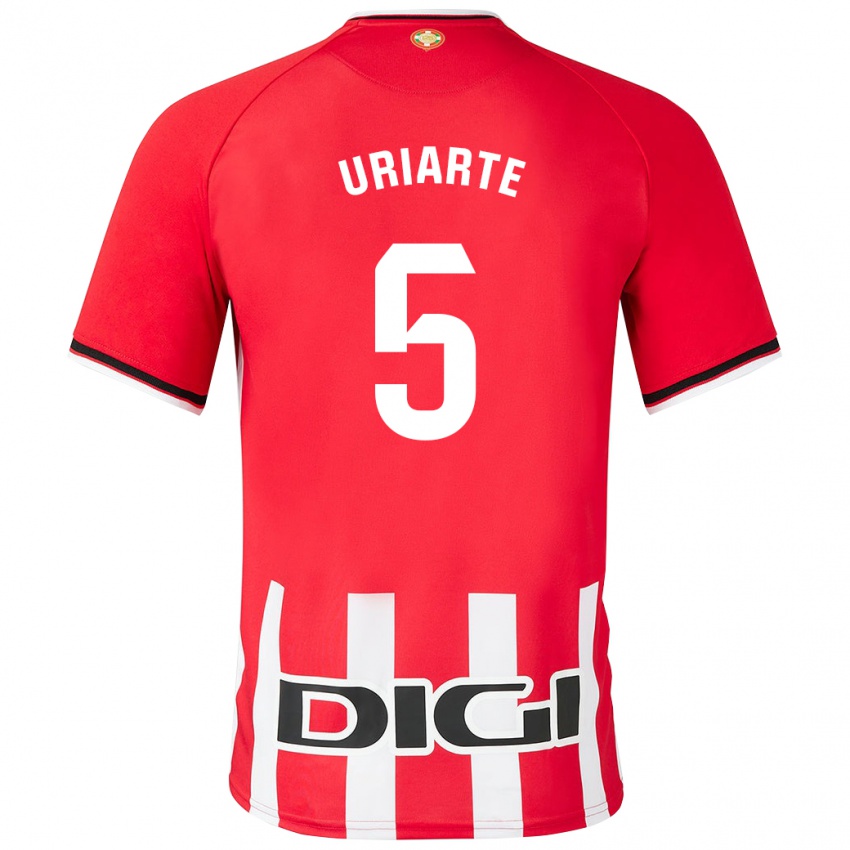 Mujer Camiseta Naroa Uriarte Urazurrutia #5 Rojo 1ª Equipación 2023/24 La Camisa Chile