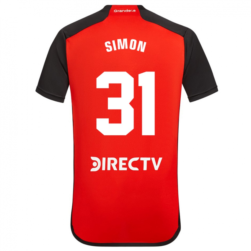 Mujer Camiseta Santiago Simon #31 Rojo 2ª Equipación 2023/24 La Camisa Chile