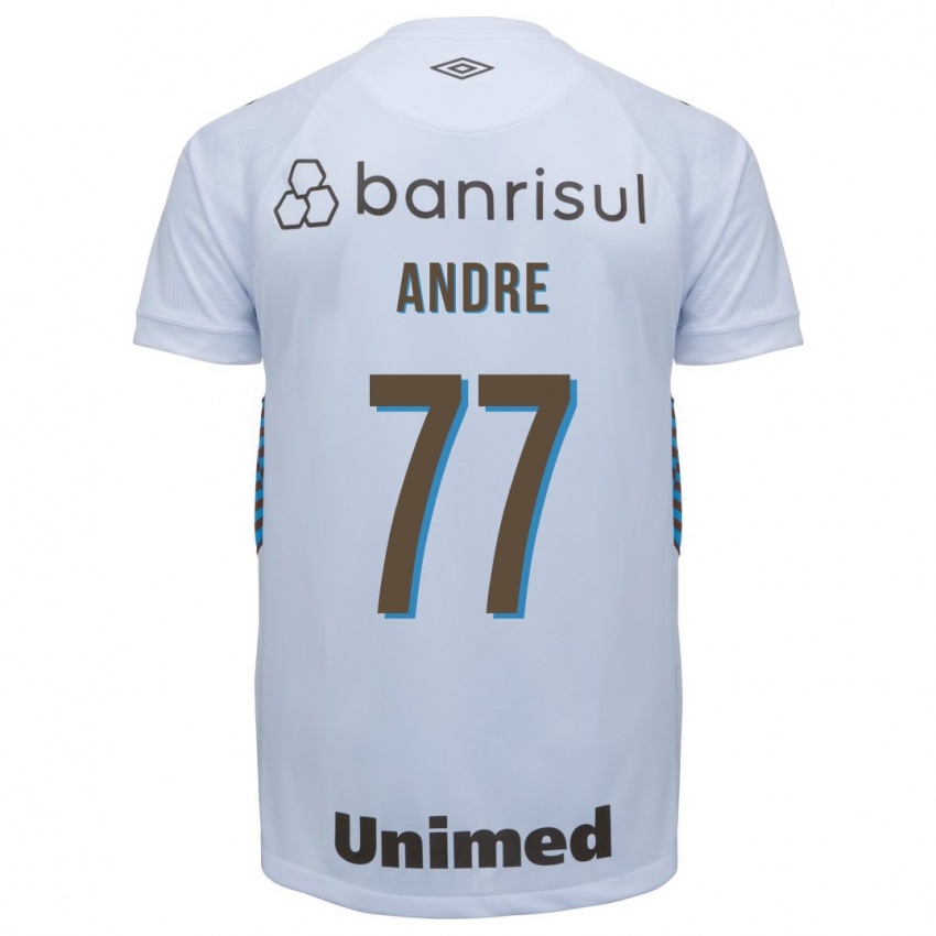 Mujer Camiseta André #77 Blanco 2ª Equipación 2023/24 La Camisa Chile