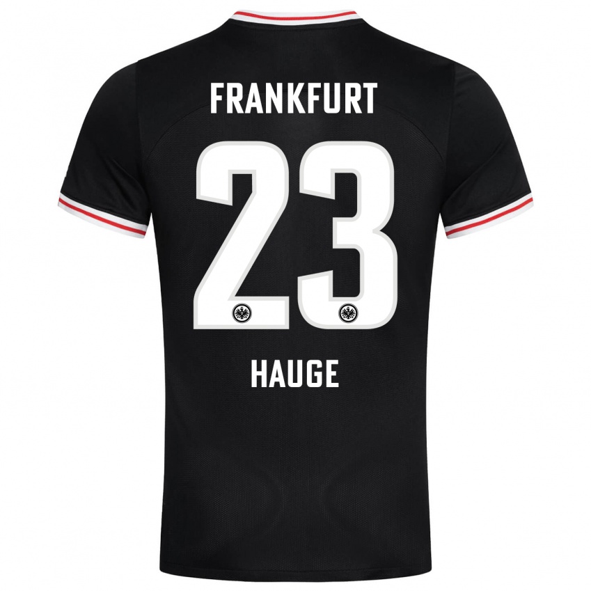 Mujer Camiseta Jens Petter Hauge #23 Negro 2ª Equipación 2023/24 La Camisa Chile