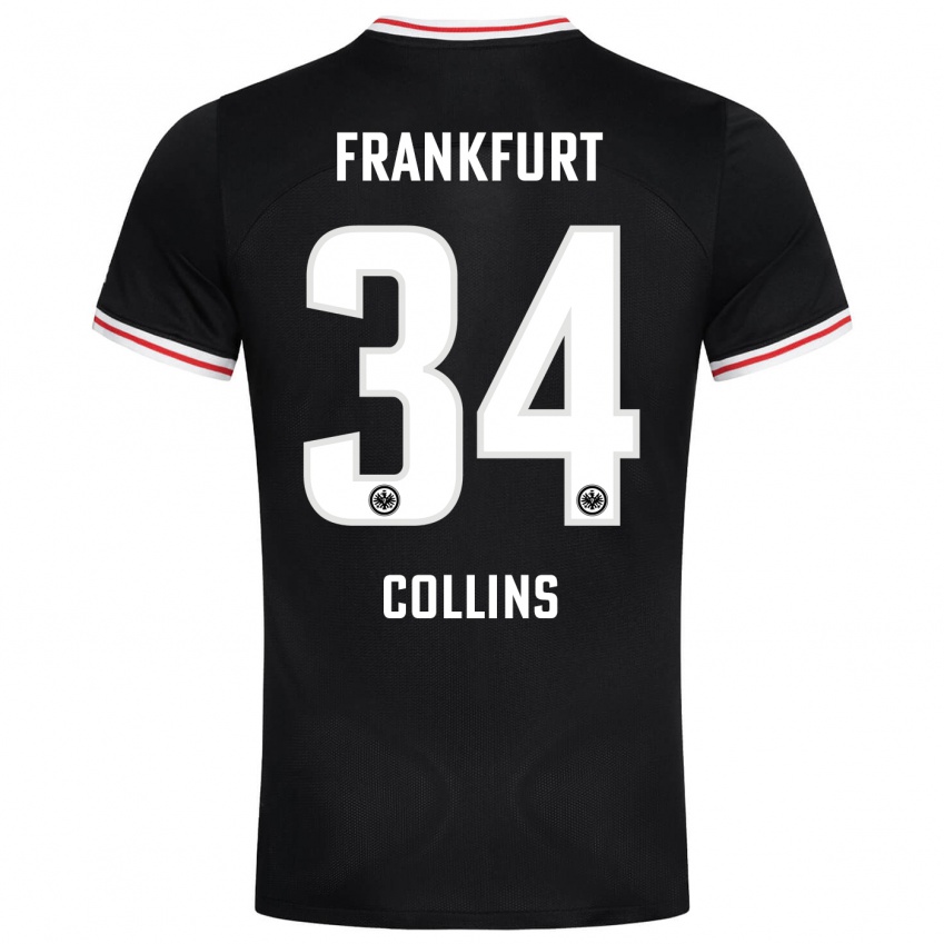 Mujer Camiseta Nnamdi Collins #34 Negro 2ª Equipación 2023/24 La Camisa Chile