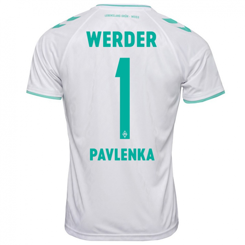 Mujer Camiseta Jiri Pavlenka #1 Blanco 2ª Equipación 2023/24 La Camisa Chile