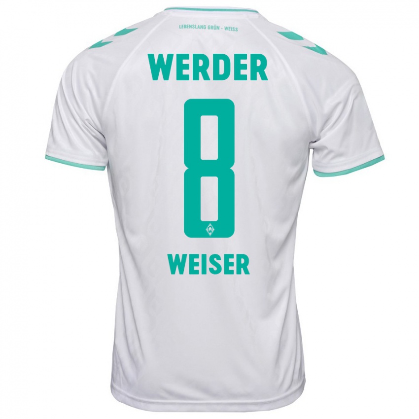 Mujer Camiseta Mitchell Weiser #8 Blanco 2ª Equipación 2023/24 La Camisa Chile