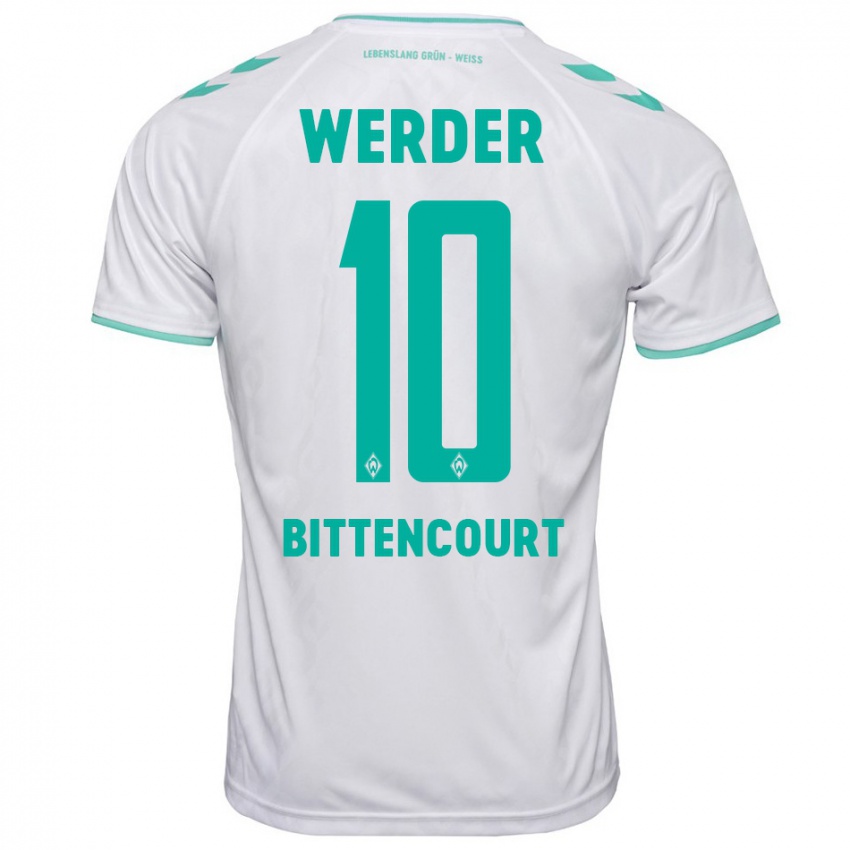 Mujer Camiseta Leonardo Bittencourt #10 Blanco 2ª Equipación 2023/24 La Camisa Chile