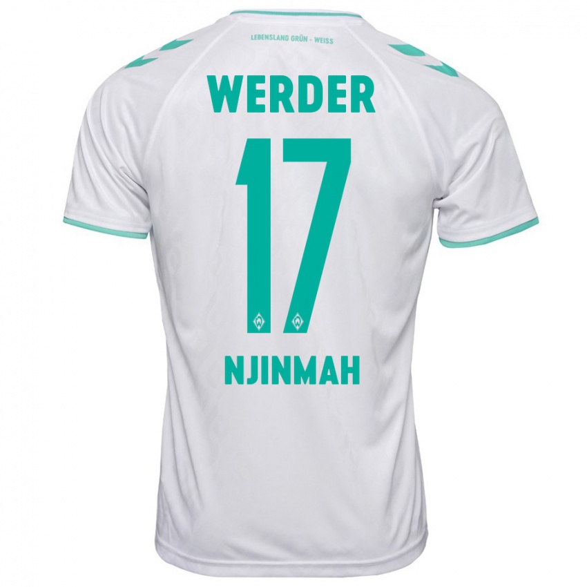 Mujer Camiseta Justin Njinmah #17 Blanco 2ª Equipación 2023/24 La Camisa Chile