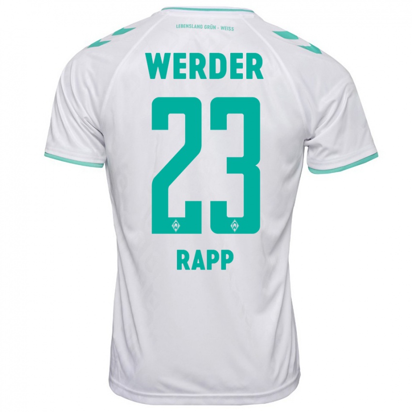 Mujer Camiseta Nicolai Rapp #23 Blanco 2ª Equipación 2023/24 La Camisa Chile