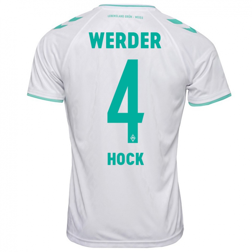 Mujer Camiseta Alexander Höck #4 Blanco 2ª Equipación 2023/24 La Camisa Chile