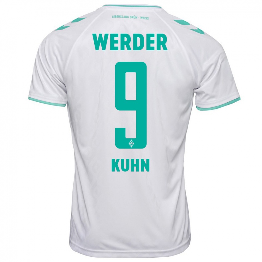 Mujer Camiseta Philipp Kühn #9 Blanco 2ª Equipación 2023/24 La Camisa Chile