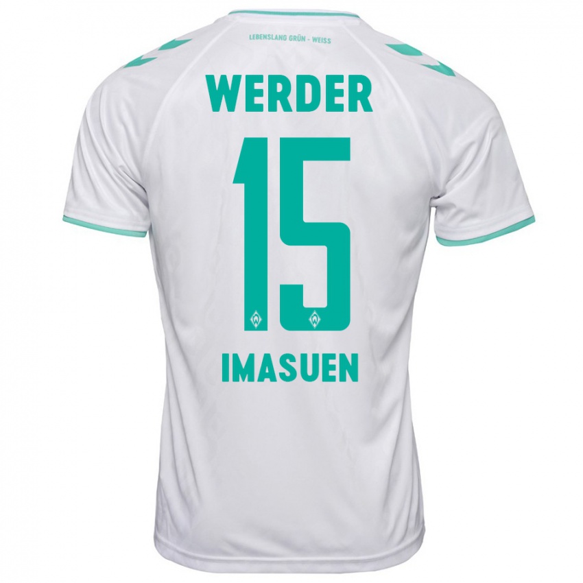 Mujer Camiseta Joel Imasuen #15 Blanco 2ª Equipación 2023/24 La Camisa Chile