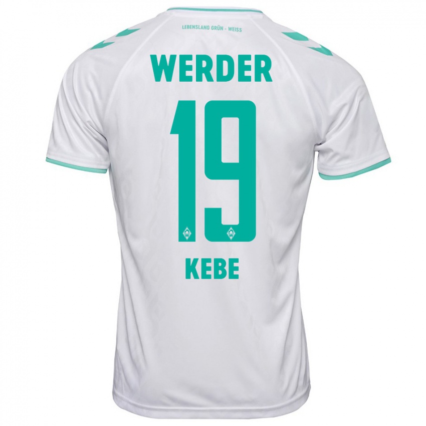 Mujer Camiseta David Kébé #19 Blanco 2ª Equipación 2023/24 La Camisa Chile