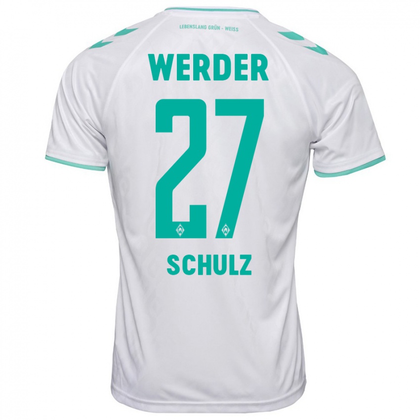 Mujer Camiseta Ole Schulz #27 Blanco 2ª Equipación 2023/24 La Camisa Chile