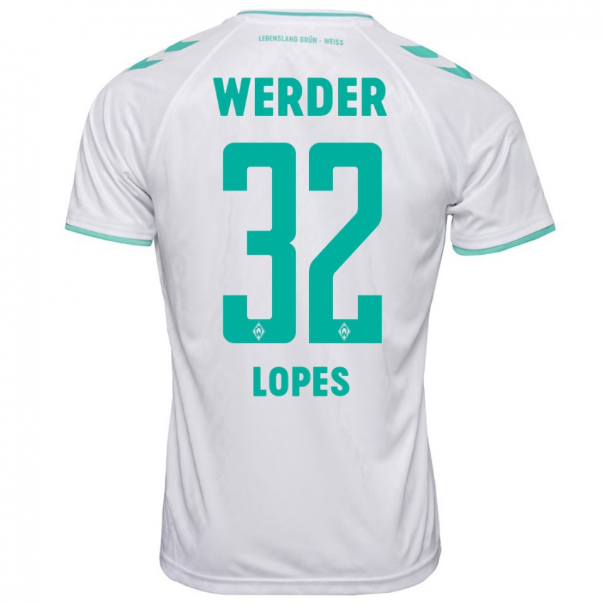 Mujer Camiseta Eugenio Lopes #32 Blanco 2ª Equipación 2023/24 La Camisa Chile