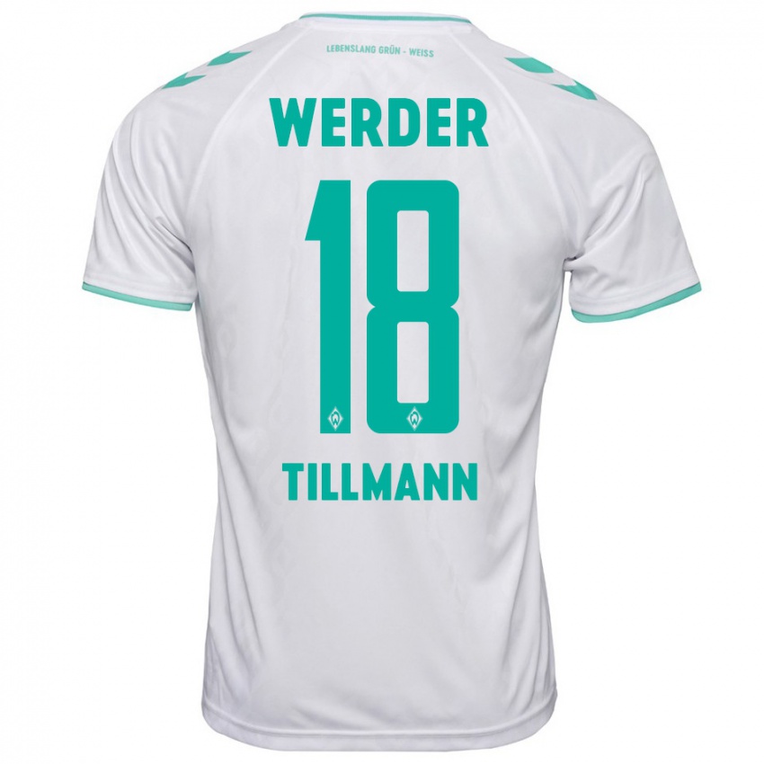 Mujer Camiseta Felix Tillmann #18 Blanco 2ª Equipación 2023/24 La Camisa Chile