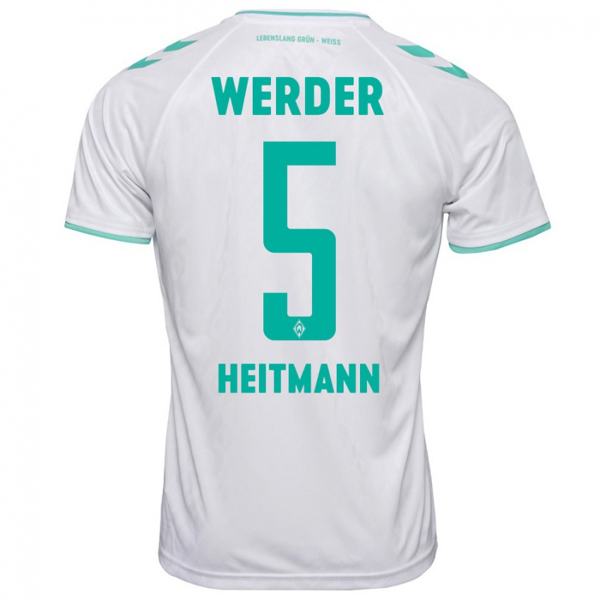 Mujer Camiseta Mats Heitmann #5 Blanco 2ª Equipación 2023/24 La Camisa Chile