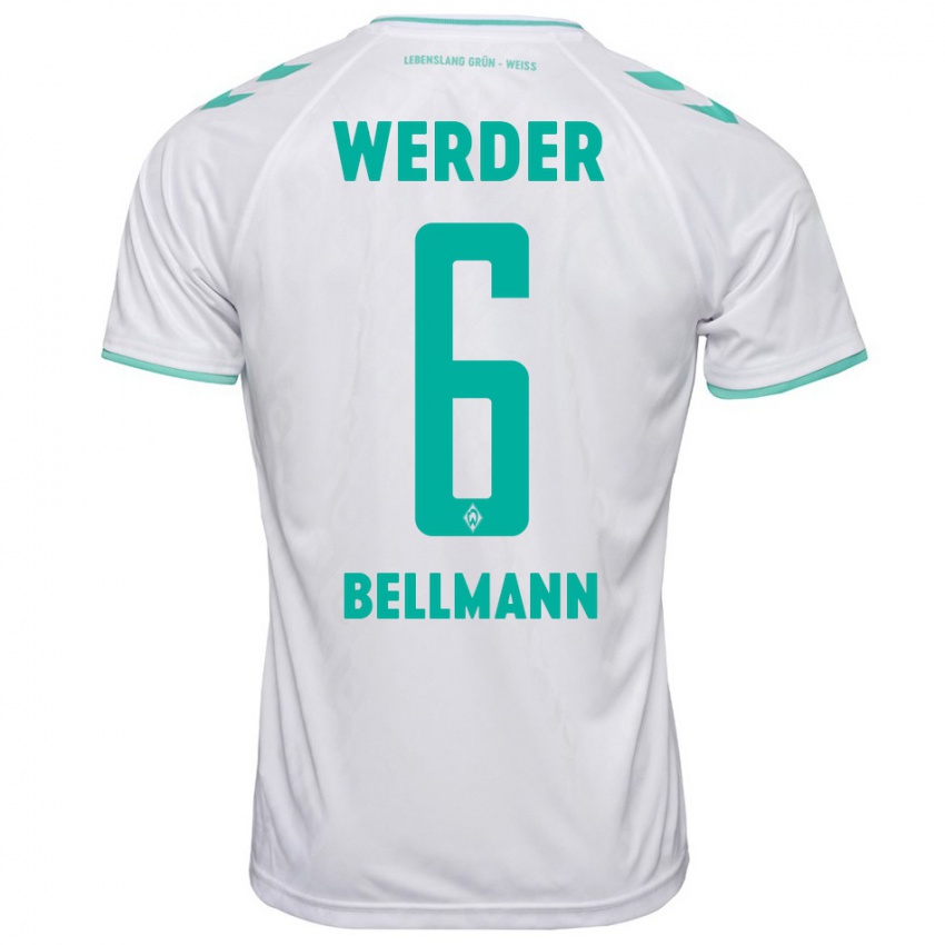 Mujer Camiseta Paul Bellmann #6 Blanco 2ª Equipación 2023/24 La Camisa Chile