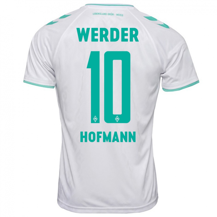 Mujer Camiseta Justin Hofmann #10 Blanco 2ª Equipación 2023/24 La Camisa Chile