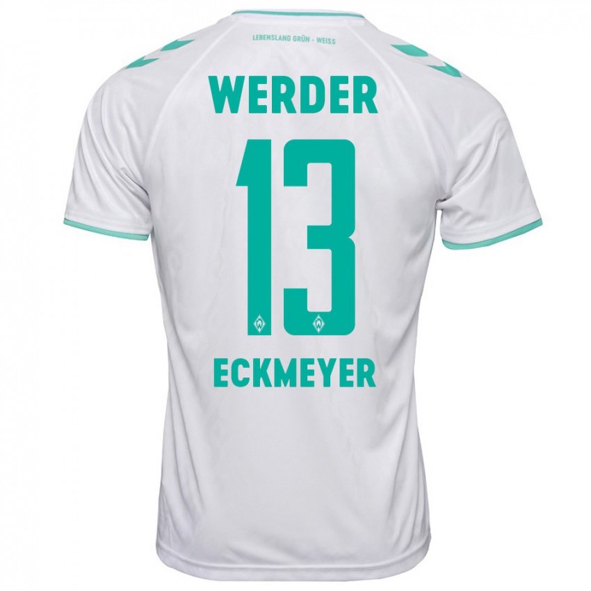 Mujer Camiseta Tjark Eckmeyer #13 Blanco 2ª Equipación 2023/24 La Camisa Chile