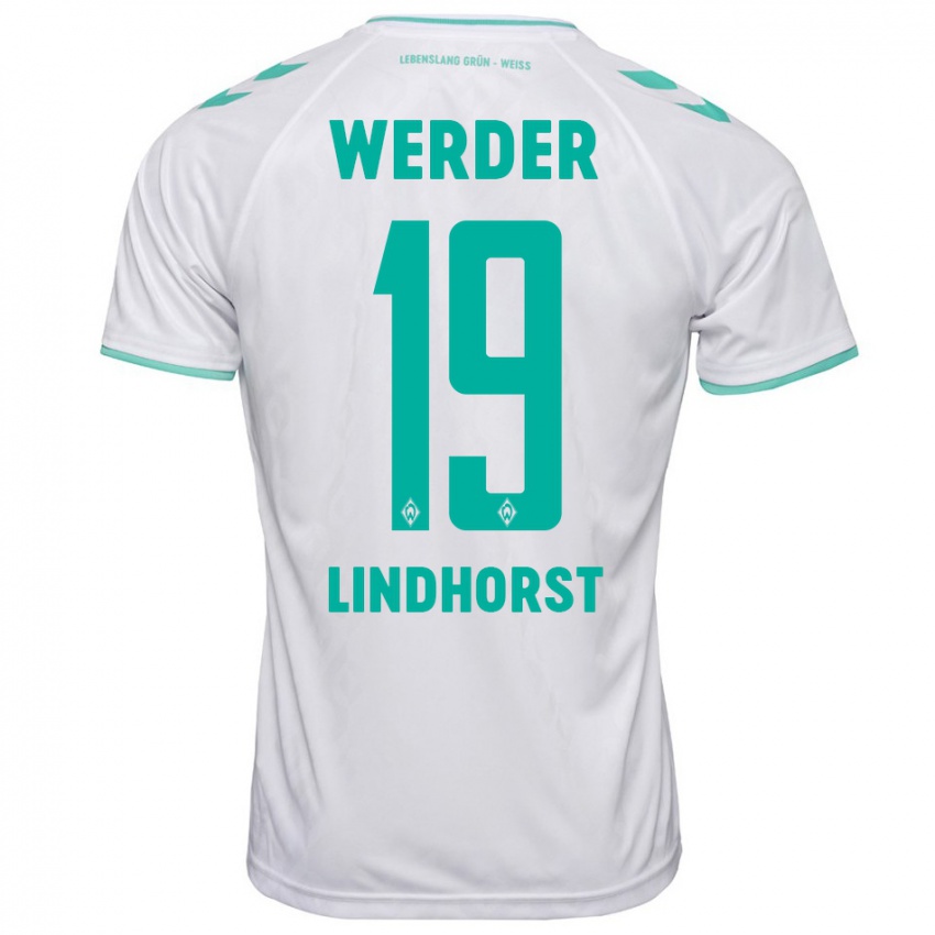 Mujer Camiseta Jerrit Lindhorst #19 Blanco 2ª Equipación 2023/24 La Camisa Chile