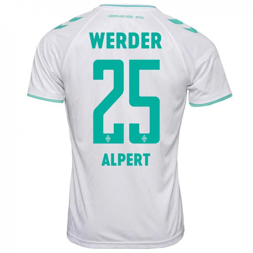 Mujer Camiseta Marvin Alpert #25 Blanco 2ª Equipación 2023/24 La Camisa Chile