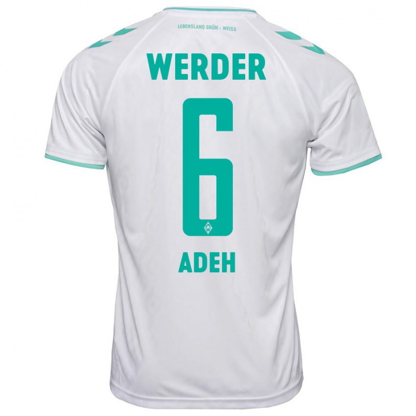 Mujer Camiseta Wesley Adeh #6 Blanco 2ª Equipación 2023/24 La Camisa Chile