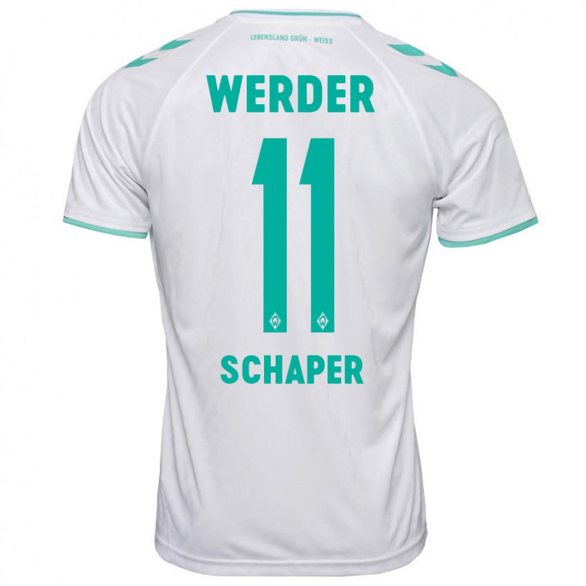 Mujer Camiseta Wilken Schaper #11 Blanco 2ª Equipación 2023/24 La Camisa Chile