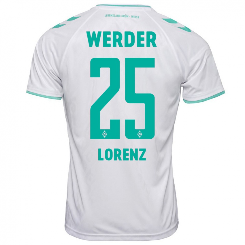 Mujer Camiseta Jacob Lorenz #25 Blanco 2ª Equipación 2023/24 La Camisa Chile