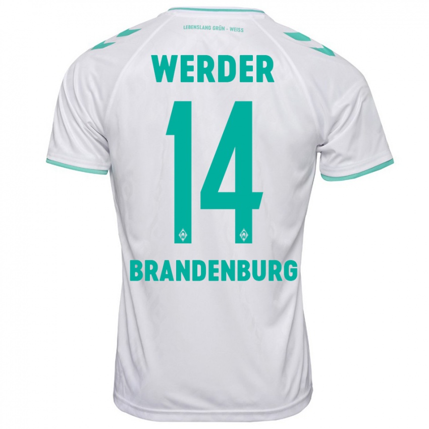 Mujer Camiseta Michaela Brandenburg #14 Blanco 2ª Equipación 2023/24 La Camisa Chile