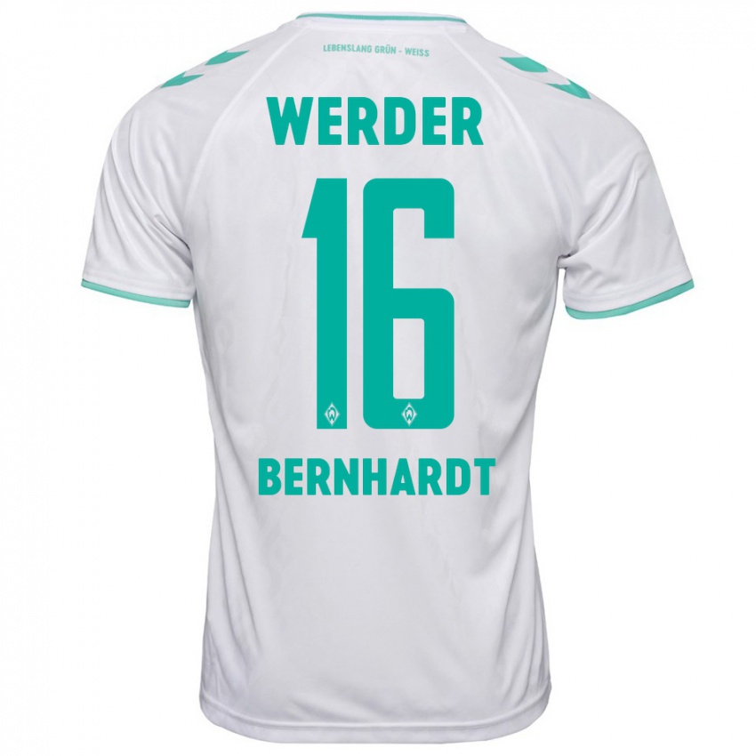 Mujer Camiseta Emilie Bernhardt #16 Blanco 2ª Equipación 2023/24 La Camisa Chile