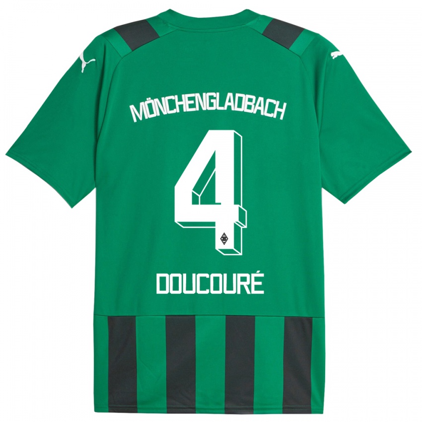 Mujer Camiseta Mamadou Doucoure #4 Verde Negro 2ª Equipación 2023/24 La Camisa Chile