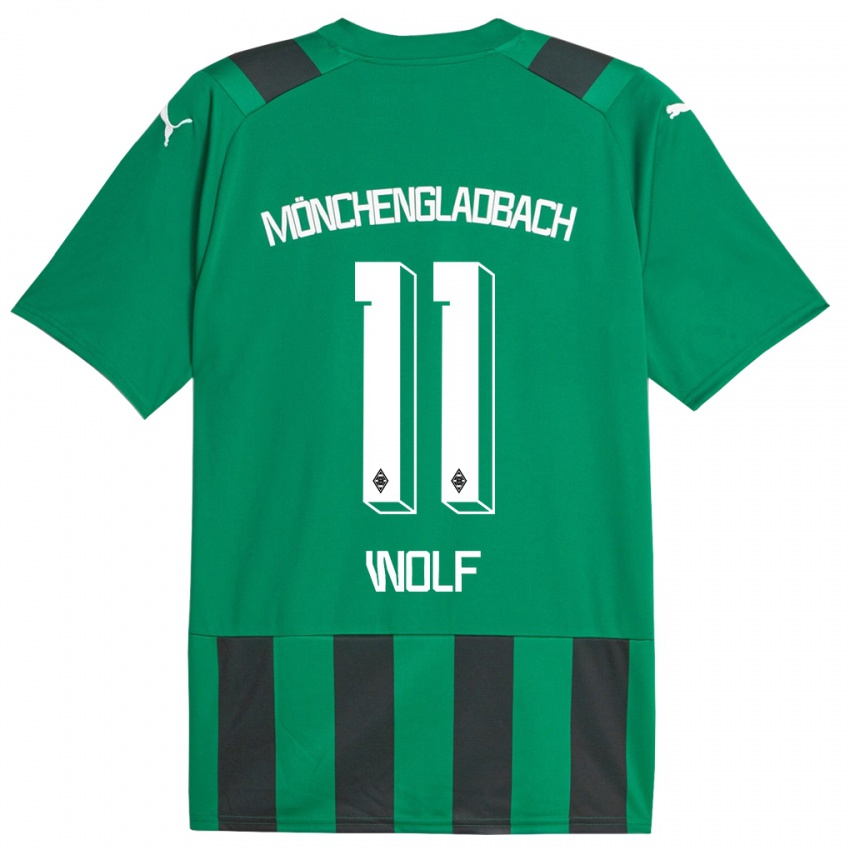 Mujer Camiseta Hannes Wolf #11 Verde Negro 2ª Equipación 2023/24 La Camisa Chile