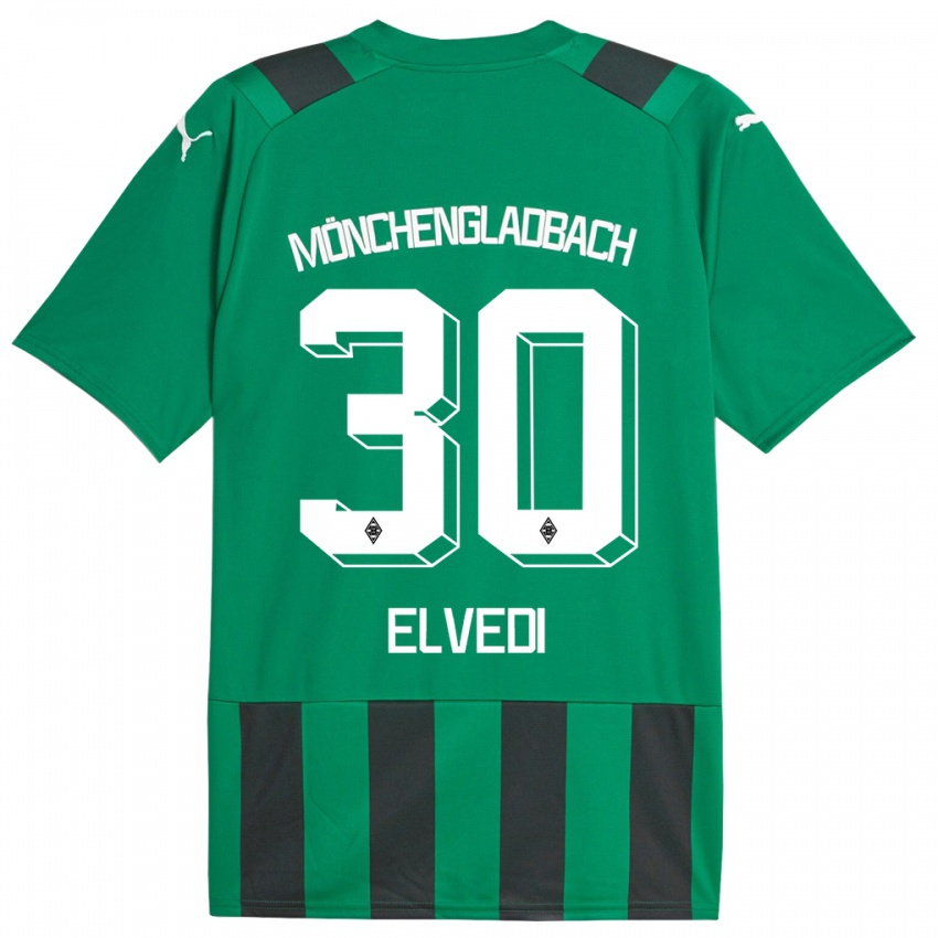 Mujer Camiseta Nico Elvedi #30 Verde Negro 2ª Equipación 2023/24 La Camisa Chile