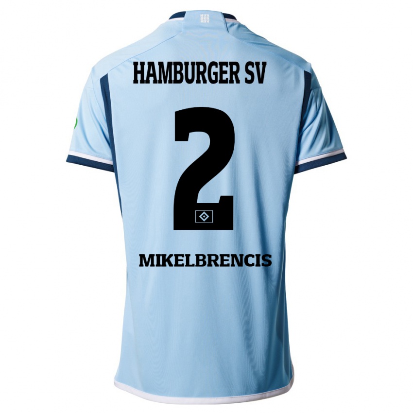 Mujer Camiseta William Mikelbrencis #2 Azul 2ª Equipación 2023/24 La Camisa Chile