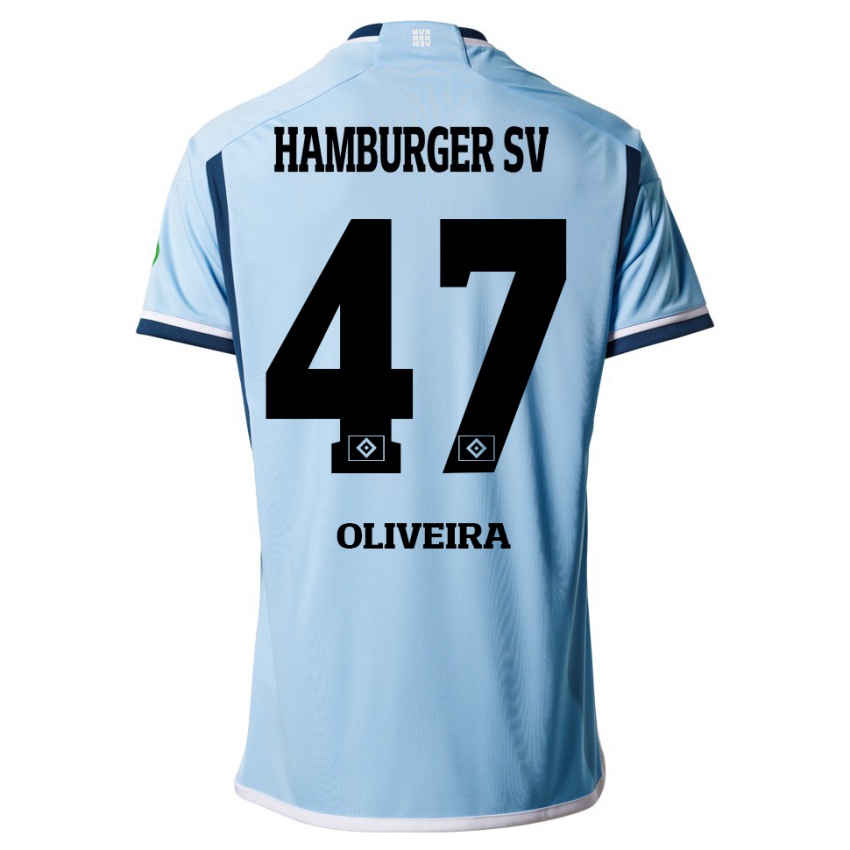 Mujer Camiseta Nicolas Oliveira #47 Azul 2ª Equipación 2023/24 La Camisa Chile