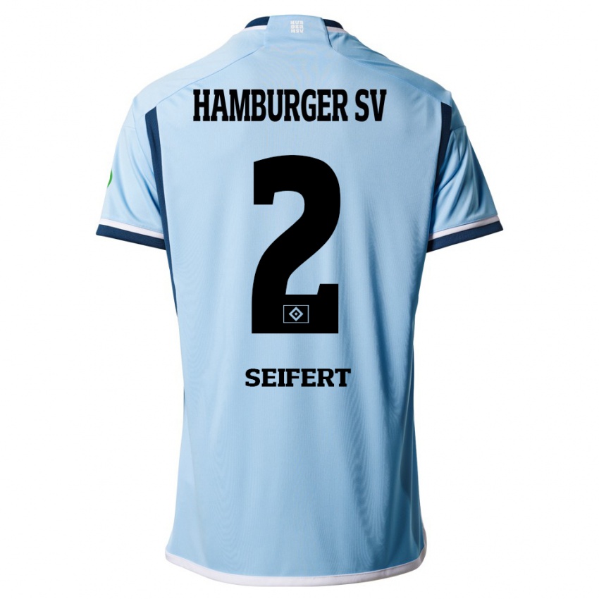 Mujer Camiseta Luis Seifert #2 Azul 2ª Equipación 2023/24 La Camisa Chile