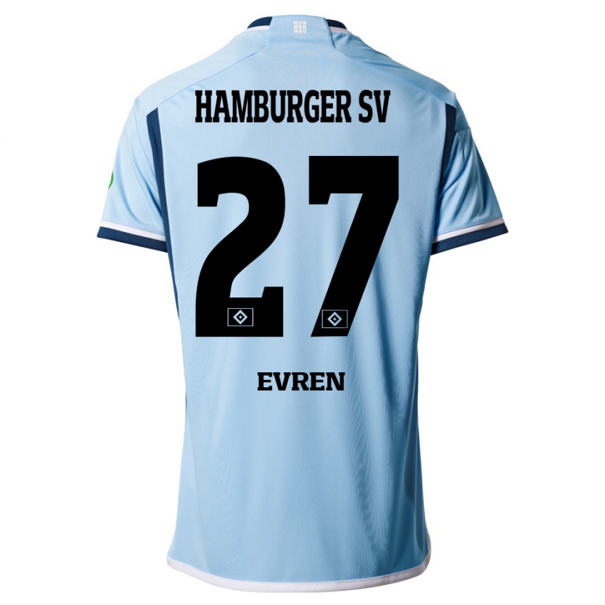 Mujer Camiseta Batuhan Evren #27 Azul 2ª Equipación 2023/24 La Camisa Chile